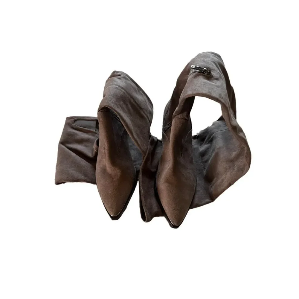 Marc Fisher Grey Suede Over the Knee Boots Size 7.5